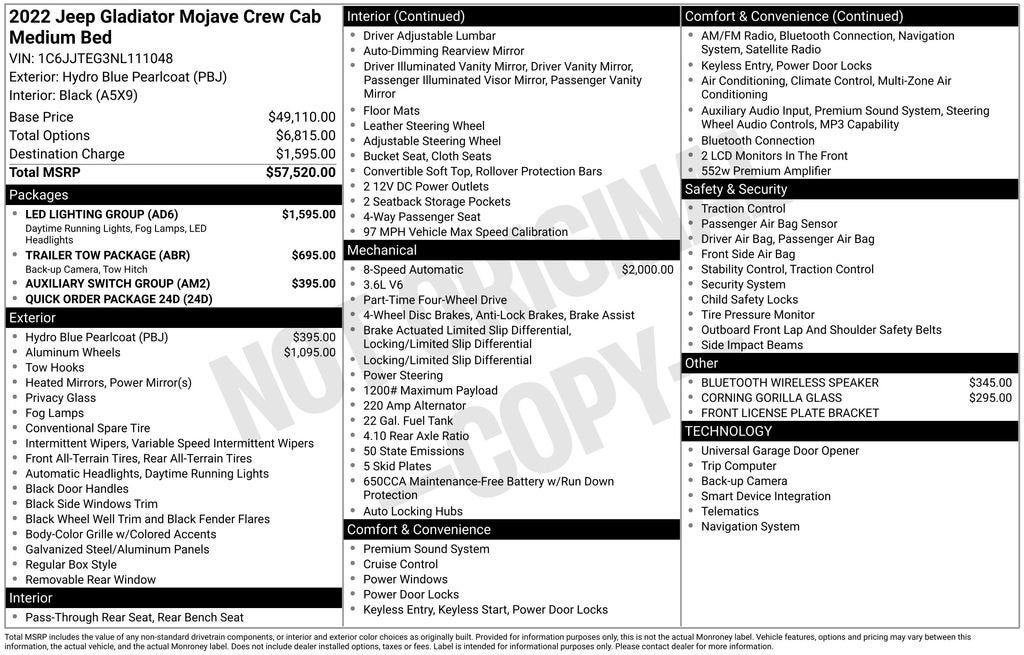 2022 Jeep Gladiator Mojave 4x4