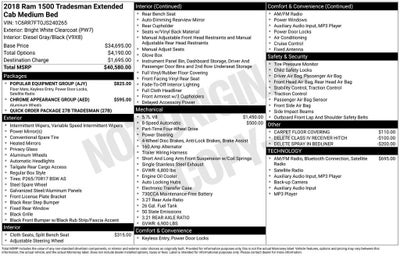 2018 RAM 1500 Tradesman Quad Cab 4x4 6'4" Box