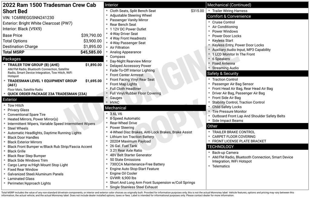 2022 RAM 1500 Tradesman