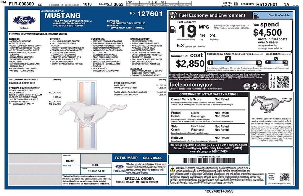 2024 Ford Mustang GT Premium Convertible
