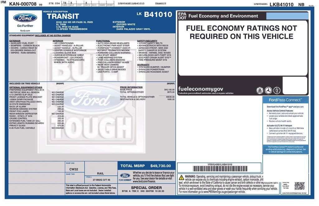 2020 Ford Transit-350 Passenger Van XL