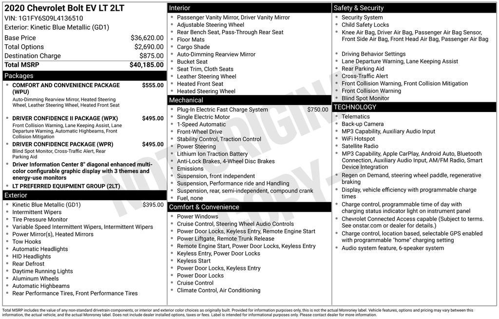 2020 Chevrolet Bolt EV LT