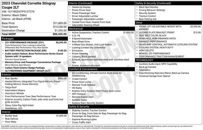 2023 Chevrolet Corvette Stingray 2LT