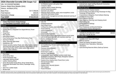 2026 Chevrolet Corvette Z06 1LZ