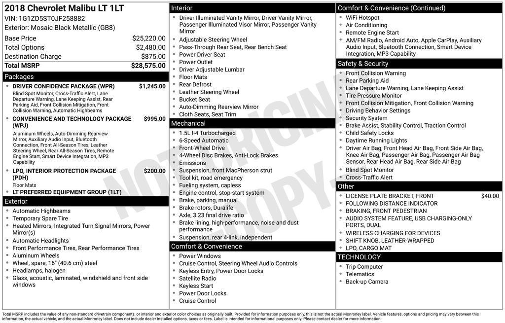 2018 Chevrolet Malibu LT