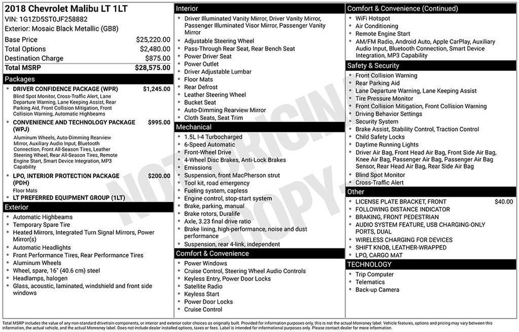 2018 Chevrolet Malibu LT