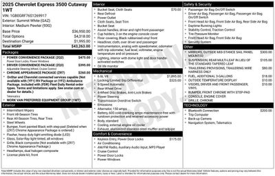 2025 Chevrolet Express Cutaway 3500 1WT