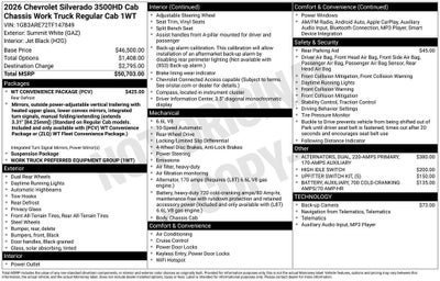 2026 Chevrolet Silverado 3500 HD Chassis Cab Work Truck