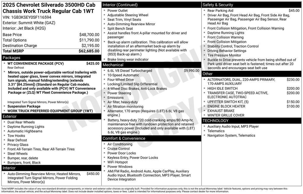 2025 Chevrolet Silverado 3500 HD Chassis Cab Work Truck