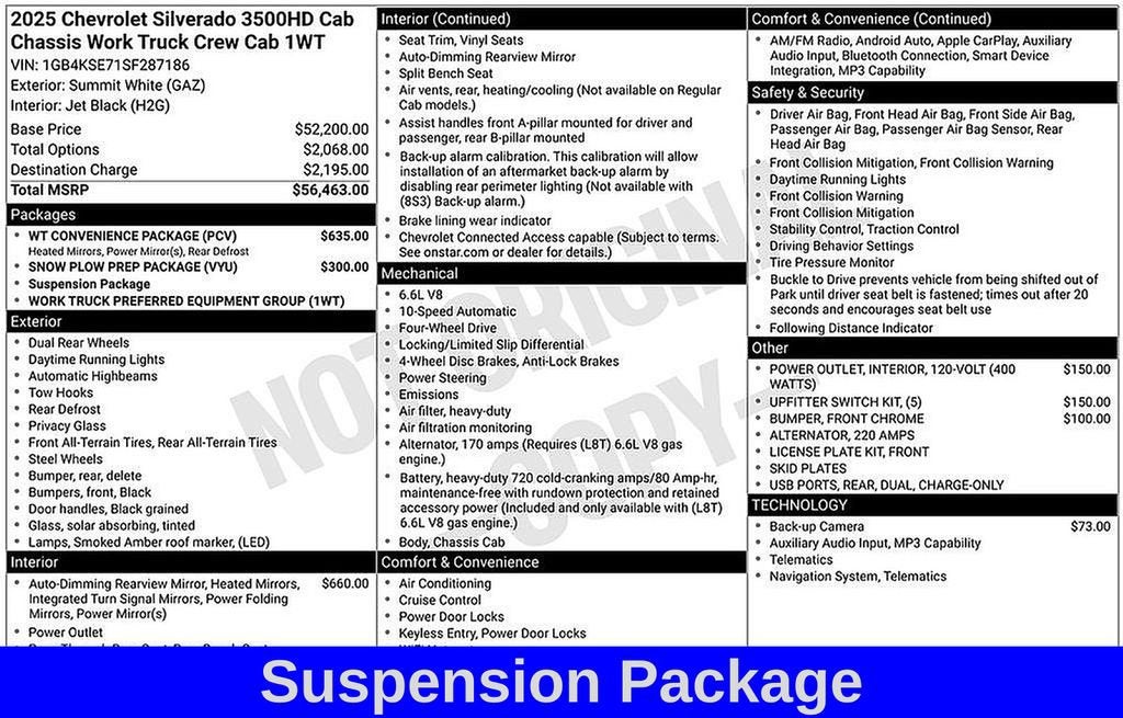 2025 Chevrolet Silverado 3500 HD Chassis Cab Work Truck