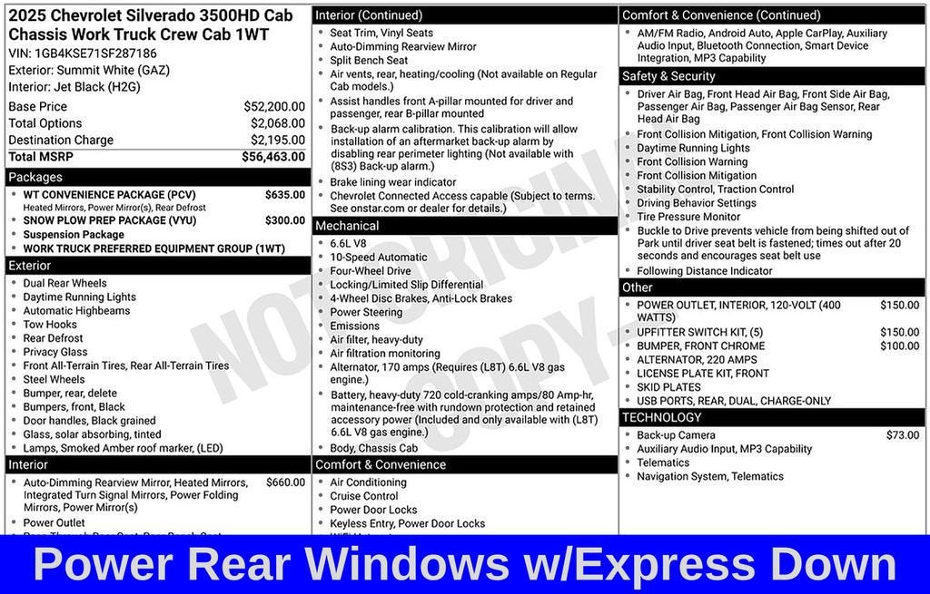 2025 Chevrolet Silverado 3500 HD Chassis Cab Work Truck