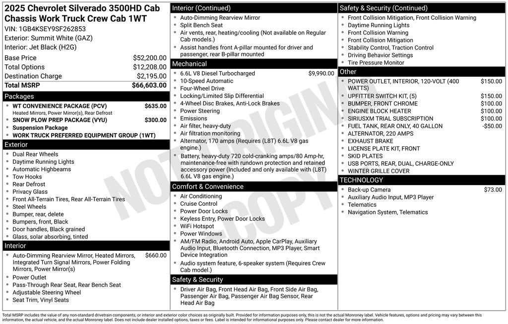 2025 Chevrolet Silverado 3500 HD Chassis Cab Work Truck