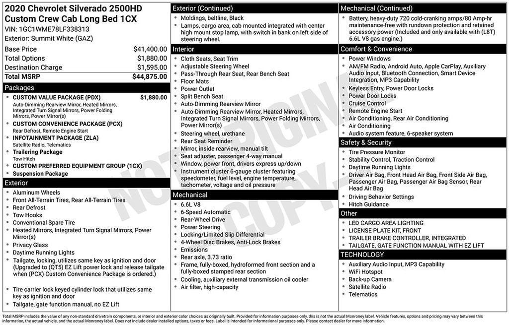2020 Chevrolet Silverado 2500 HD Custom