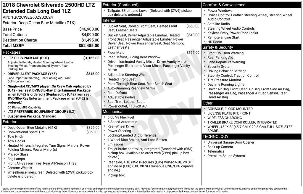 2018 Chevrolet Silverado 2500 HD LTZ