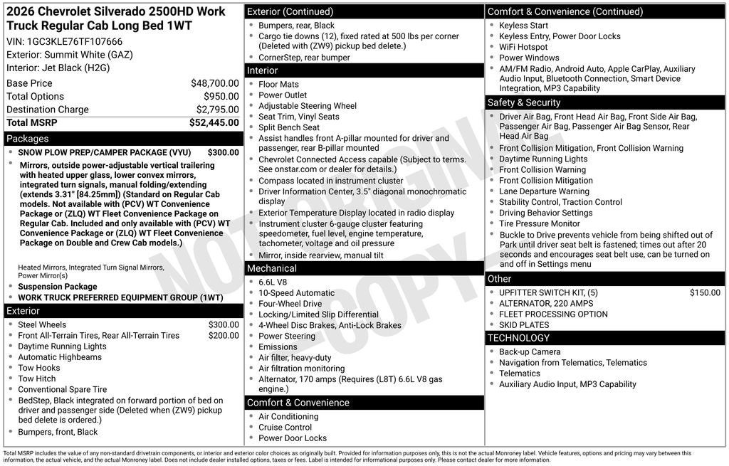 2026 Chevrolet Silverado 2500 HD WT