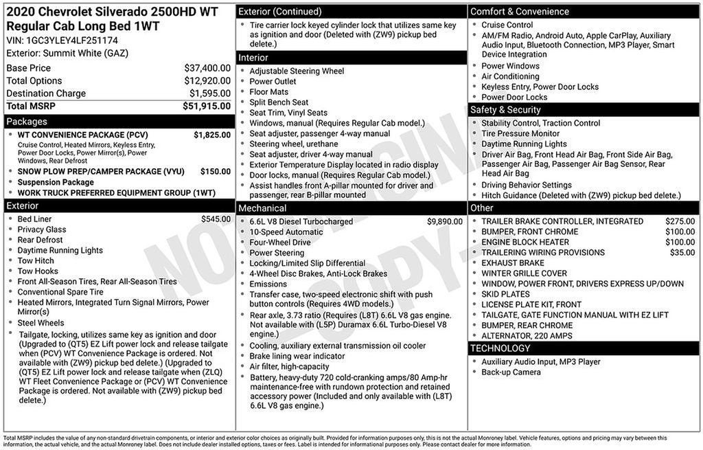 2020 Chevrolet Silverado 2500 HD WT