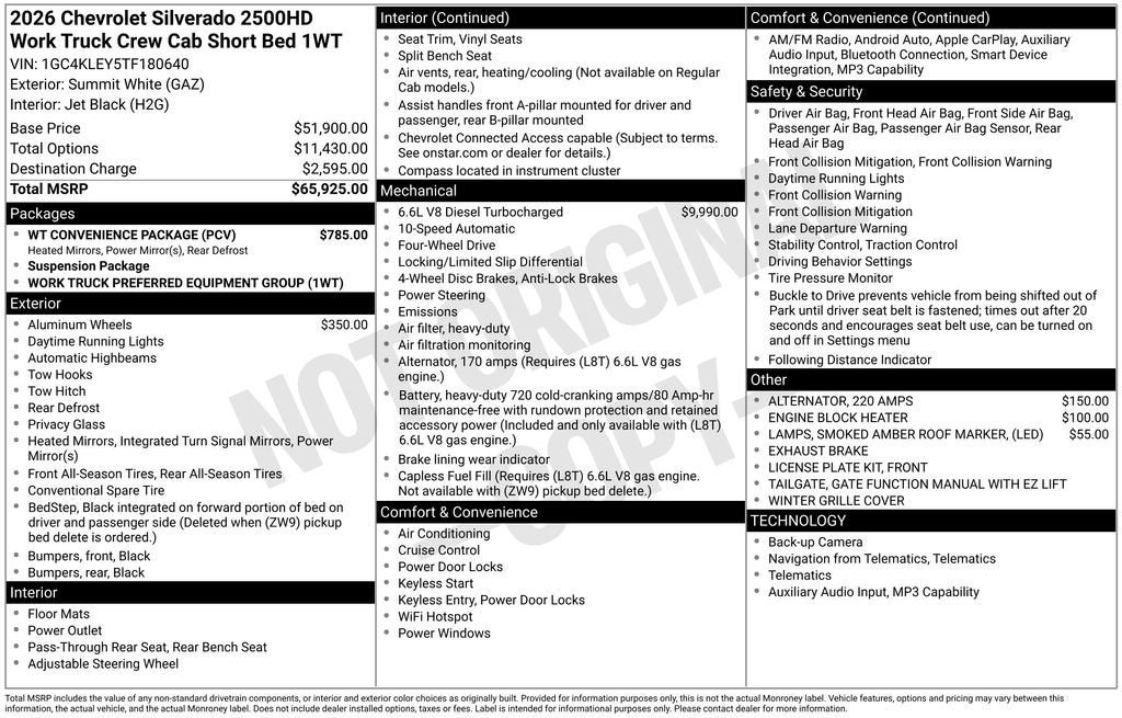 2026 Chevrolet Silverado 2500 HD WT