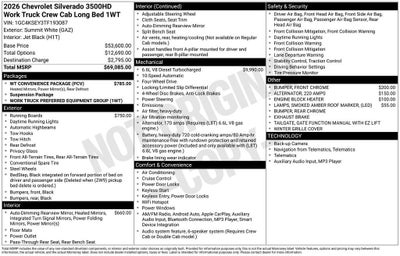 2026 Chevrolet Silverado 3500 HD WT