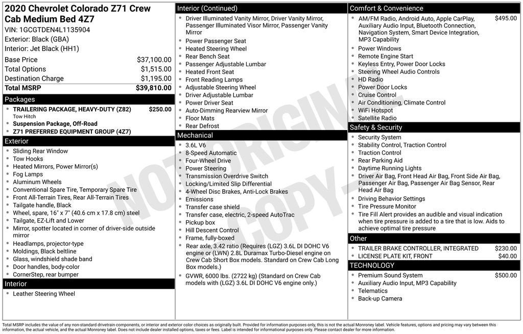 2020 Chevrolet Colorado Z71