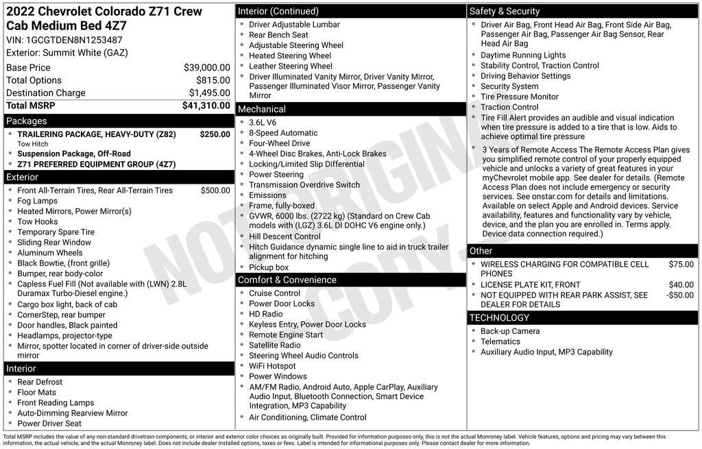 2022 Chevrolet Colorado Z71