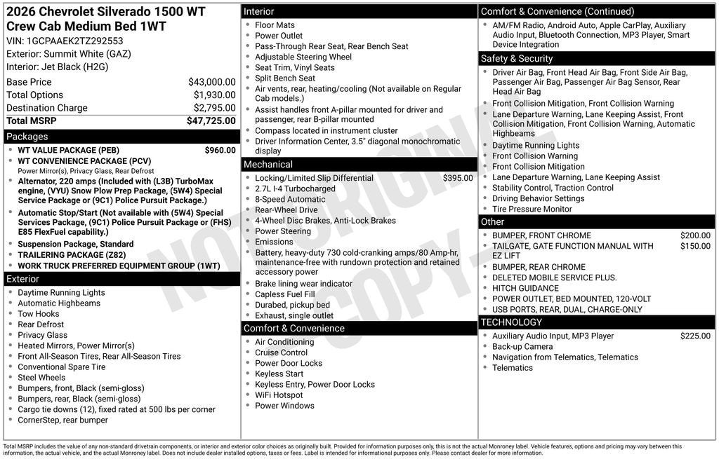 2026 Chevrolet Silverado 1500 WT