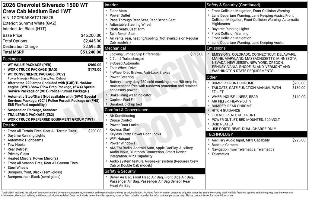2026 Chevrolet Silverado 1500 WT