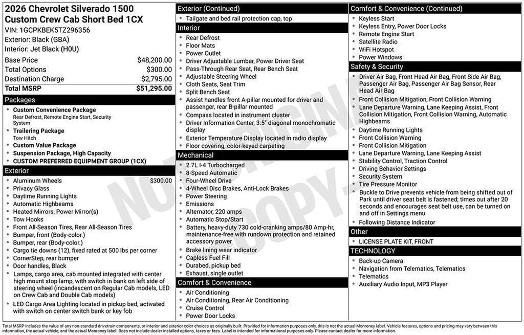 2026 Chevrolet Silverado 1500 Custom