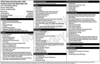 2026 Chevrolet Silverado 1500 Custom