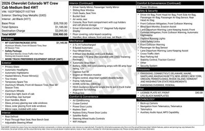 2026 Chevrolet Colorado WT