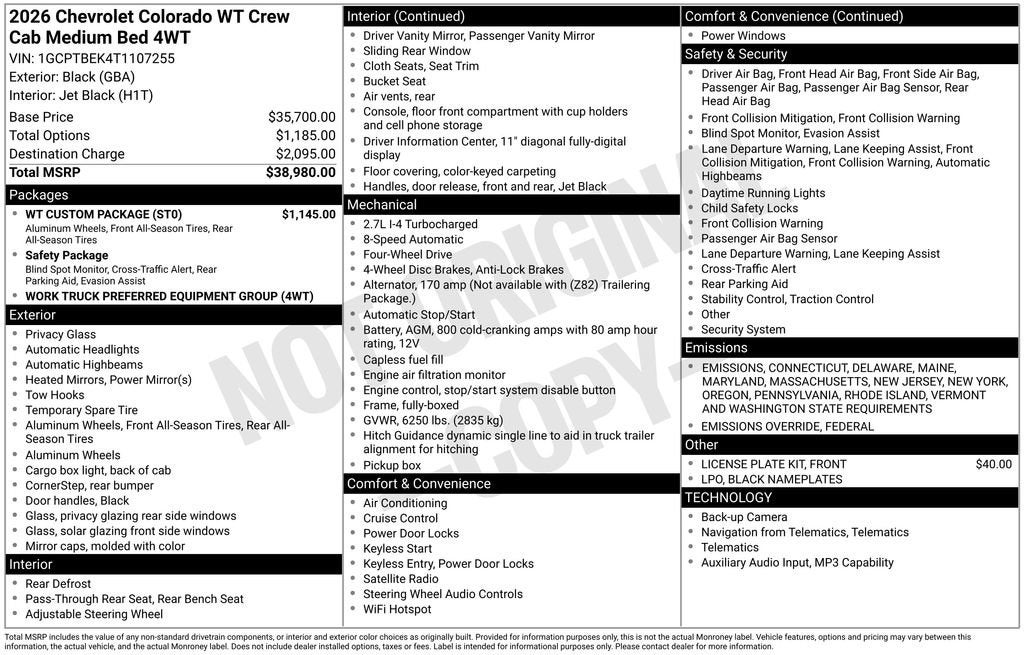 2026 Chevrolet Colorado WT