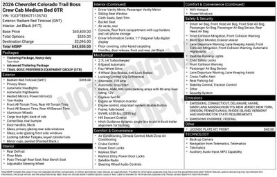 2026 Chevrolet Colorado Trail Boss