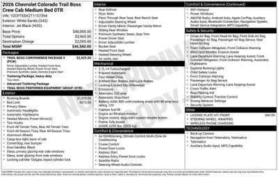 2026 Chevrolet Colorado Trail Boss
