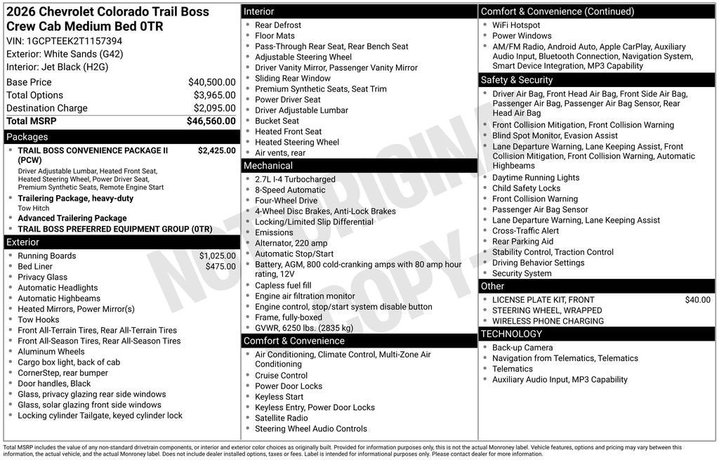 2026 Chevrolet Colorado Trail Boss