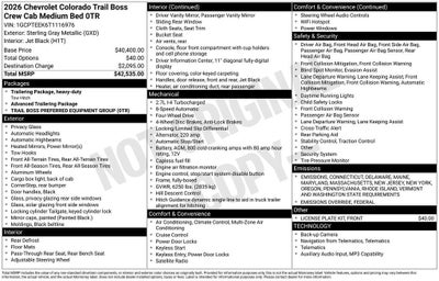 2026 Chevrolet Colorado Trail Boss