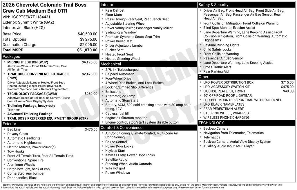 2026 Chevrolet Colorado Trail Boss