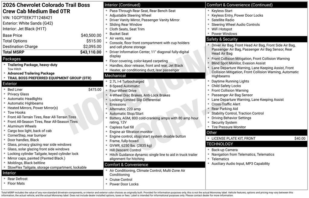 2026 Chevrolet Colorado Trail Boss