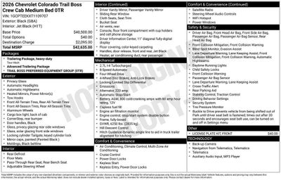 2026 Chevrolet Colorado Trail Boss