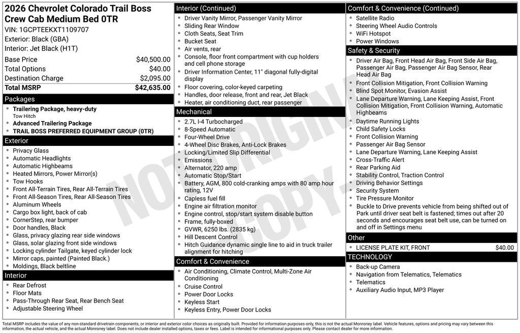 2026 Chevrolet Colorado Trail Boss
