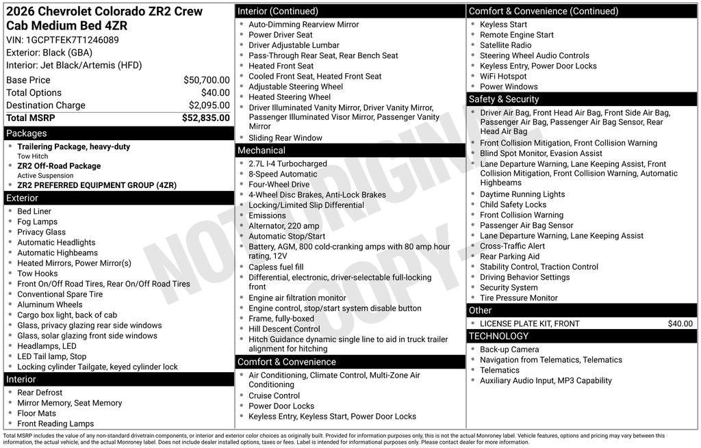 2026 Chevrolet Colorado ZR2