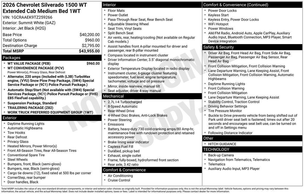 2026 Chevrolet Silverado 1500 WT