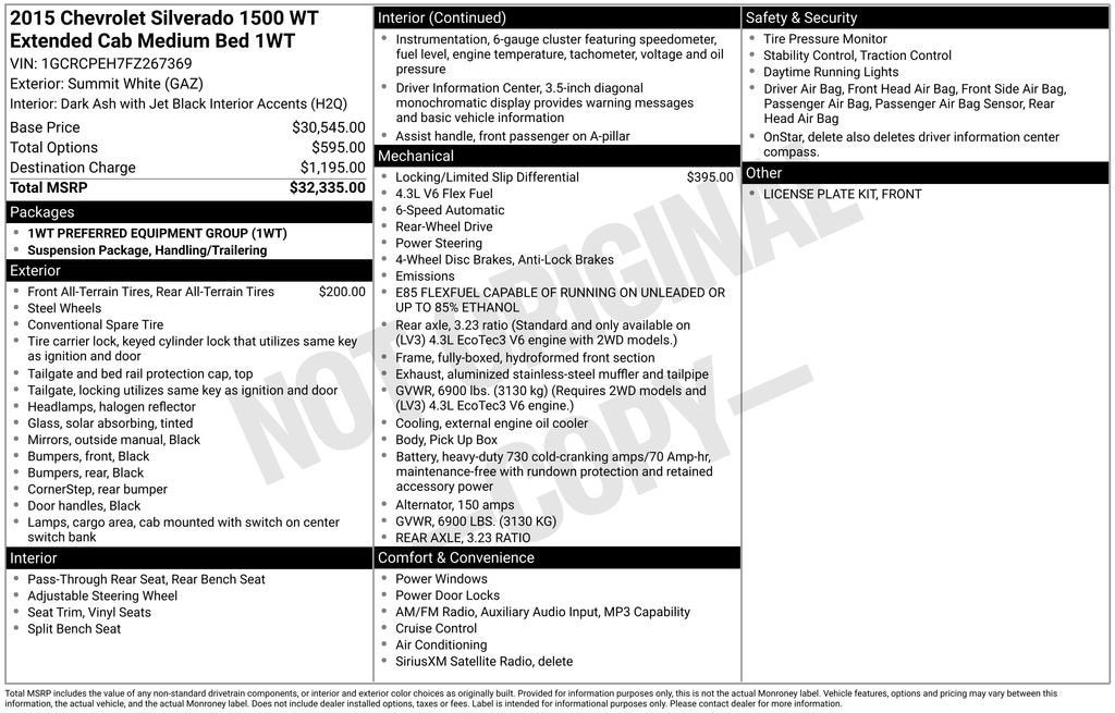 2015 Chevrolet Silverado 1500 Work Truck