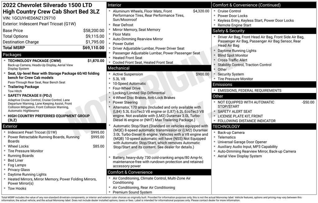 2022 Chevrolet Silverado 1500 LTD High Country