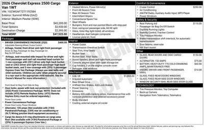 2026 Chevrolet Express Cargo WT