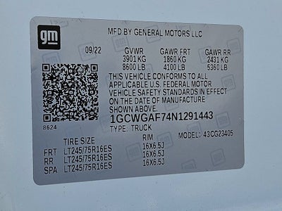 2022 Chevrolet Express Cargo 2500 WT
