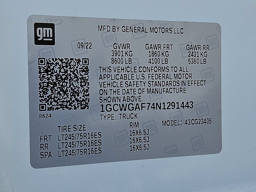 2022 Chevrolet Express Cargo 2500 WT