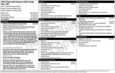 2025 Chevrolet Express Cargo WT