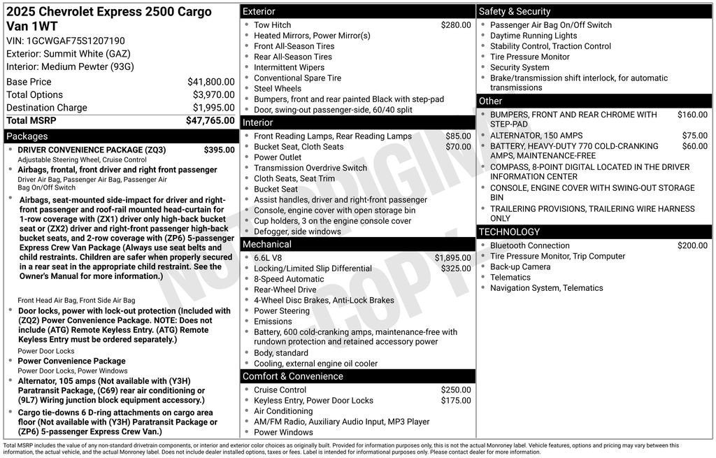 2025 Chevrolet Express Cargo WT