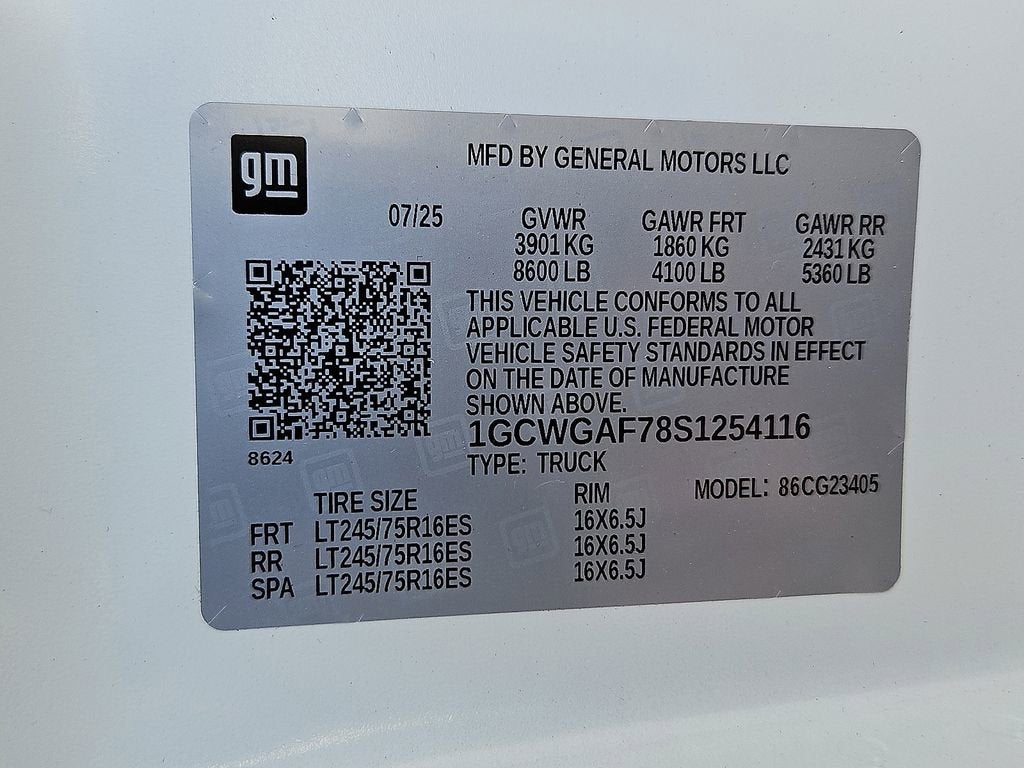 2025 Chevrolet Express Cargo 2500 WT