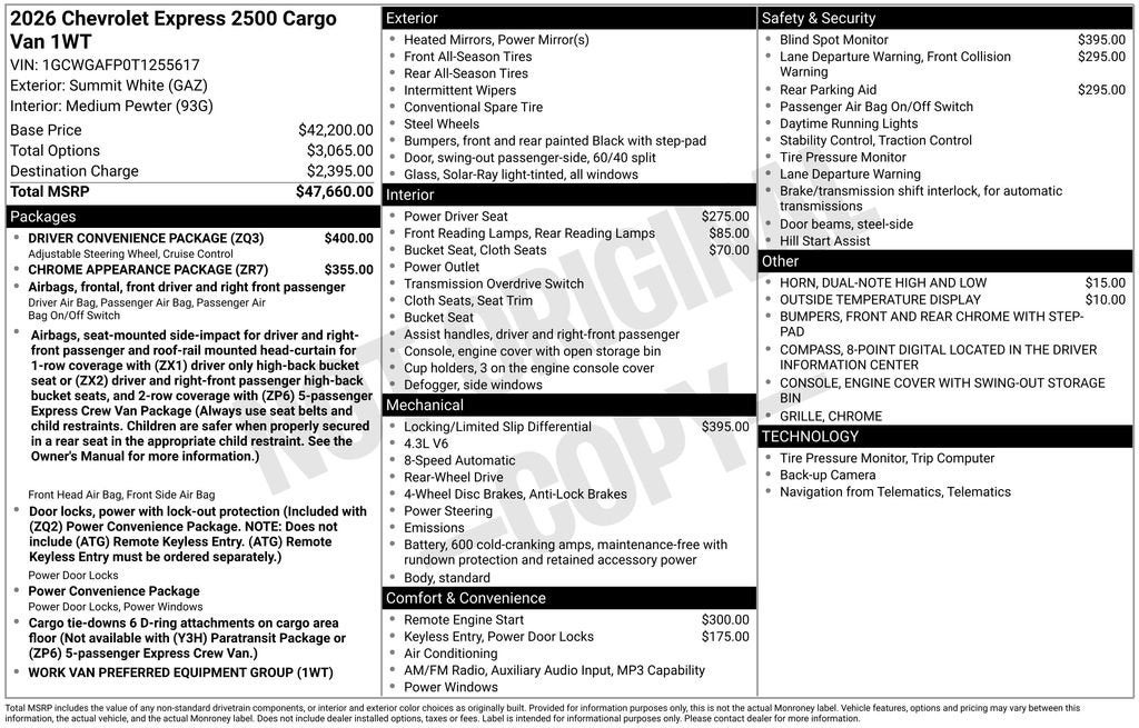 2026 Chevrolet Express Cargo WT