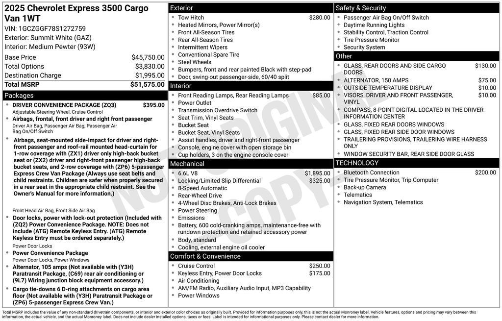 2025 Chevrolet Express Cargo WT